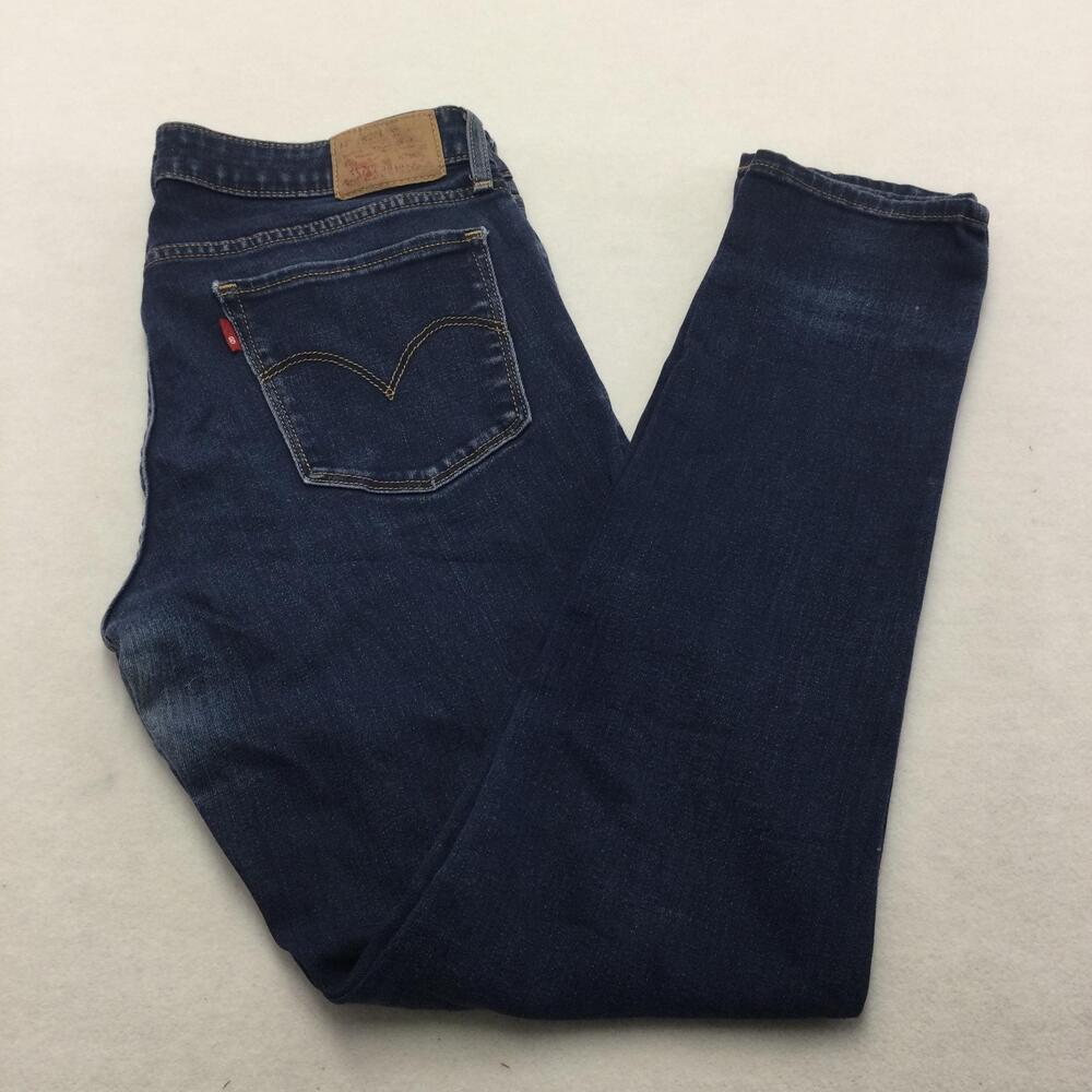 Levis 711 Skinny Jeans Womens 29 Blue Dark Wash Mid Rise Slim Stretch Denim